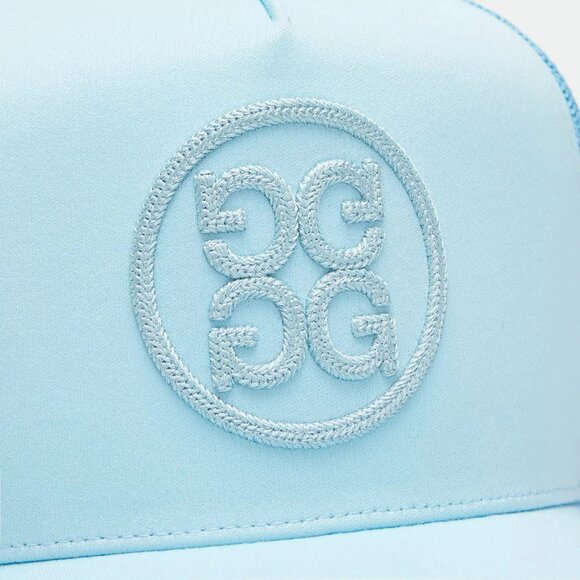 G/FORE Men's Soutache Knit Interlock Tall Trucker Golf Hat Snap Back Light Blue - Picture 5 of 5